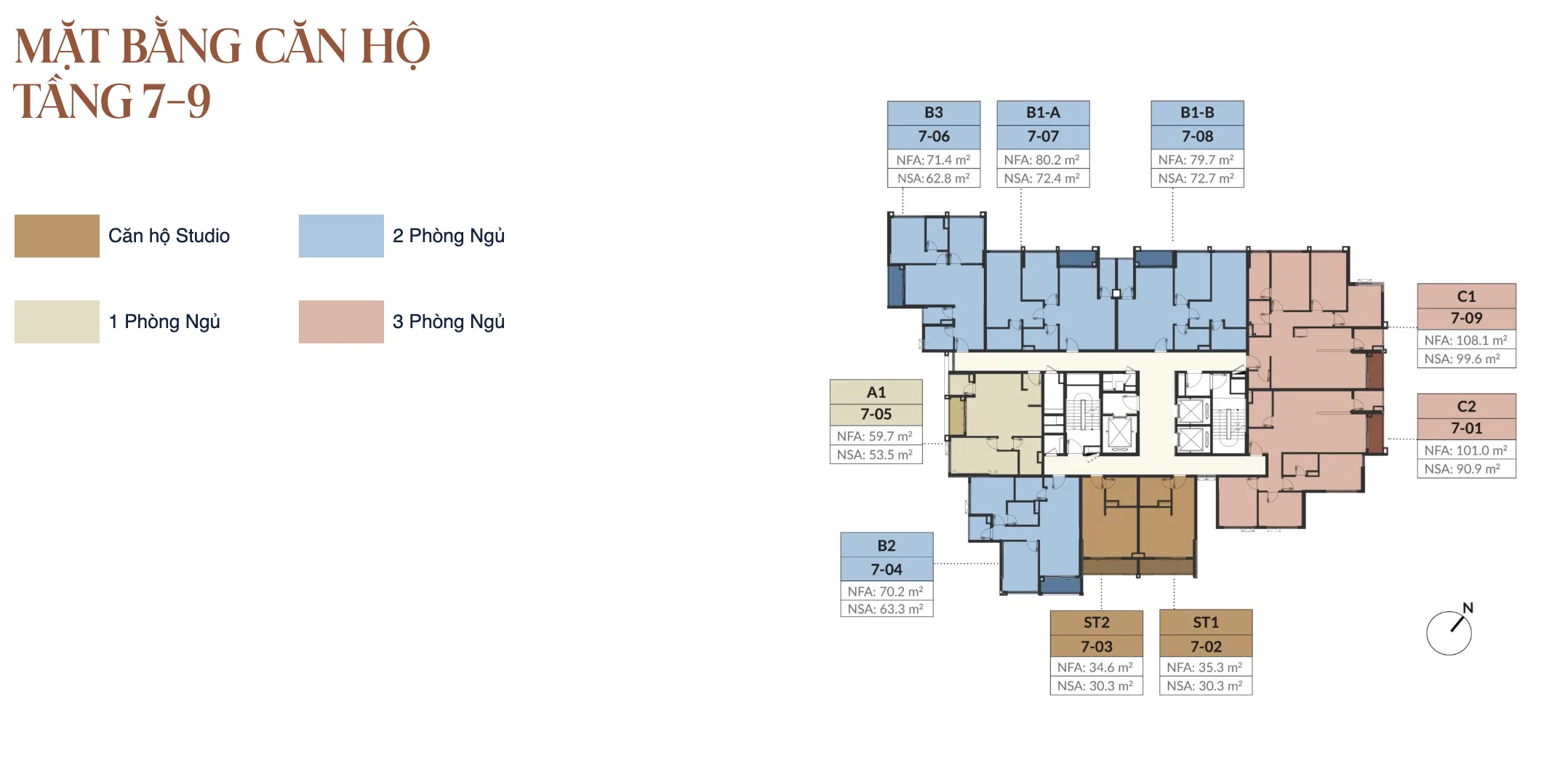 Mặt bằng điển hình The Westique Residences (2/3)
