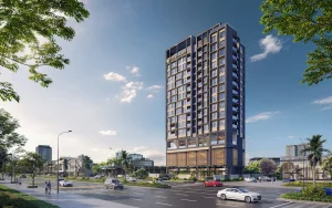 Phối cảnh The Westique Residences nhìn từ mặt đường Kinh Dương Vương